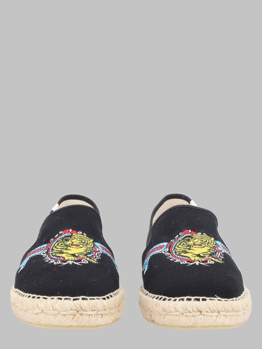 Kenzo Jumping Tiger Espadrille Sandals — Black by Kenzo