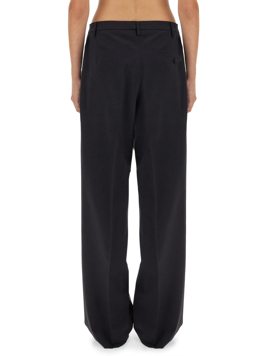 Aspesi Virgin Wool Blend Trousers — Blue by Aspesi