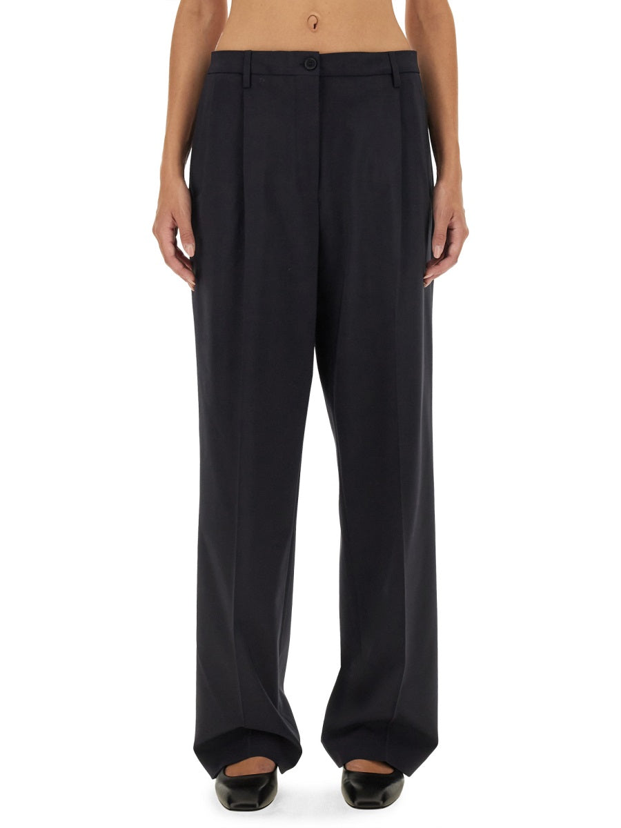 Aspesi Virgin Wool Blend Trousers — Blue, view 2