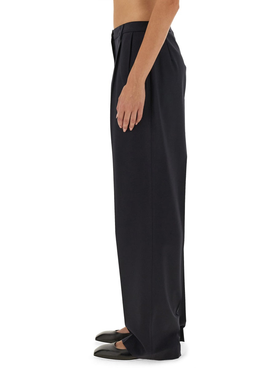 Aspesi Virgin Wool Blend Trousers — Blue, view 4