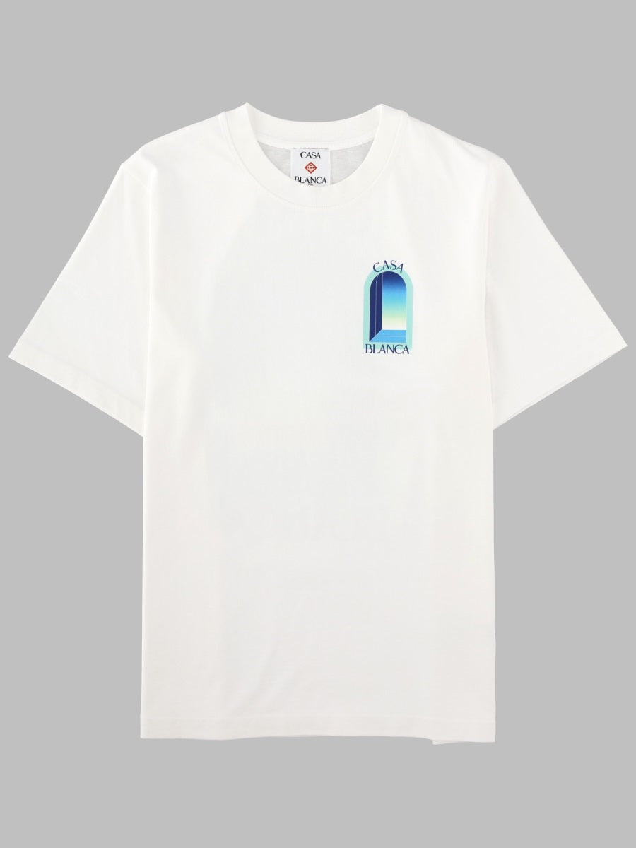 Casablanca Biological Cotton with Gradient Arch Print T-Shirt — White by Casablanca