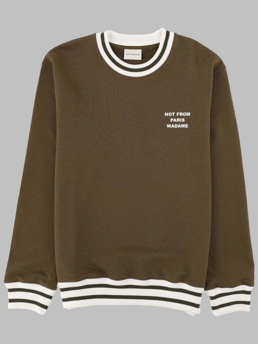 DrôLe De Monsieur Slogan Cotton Sweatshirt — Brown by Drole De Monsieur