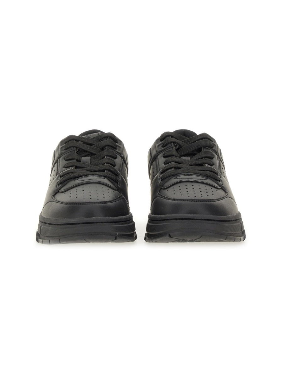 Hugo Mesh-Detailed Sneakers — Black, view 3