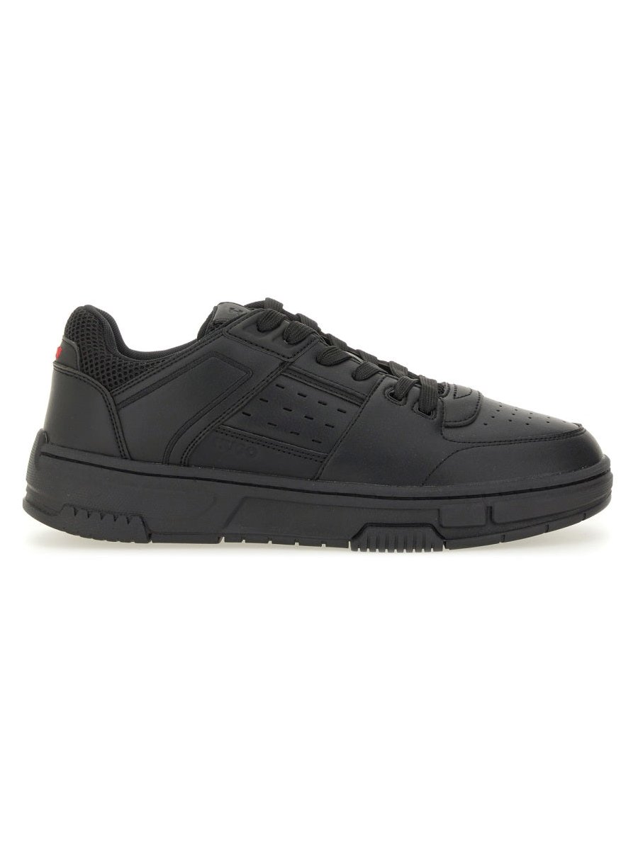 Hugo Mesh-Detailed Sneakers — Black, view 4