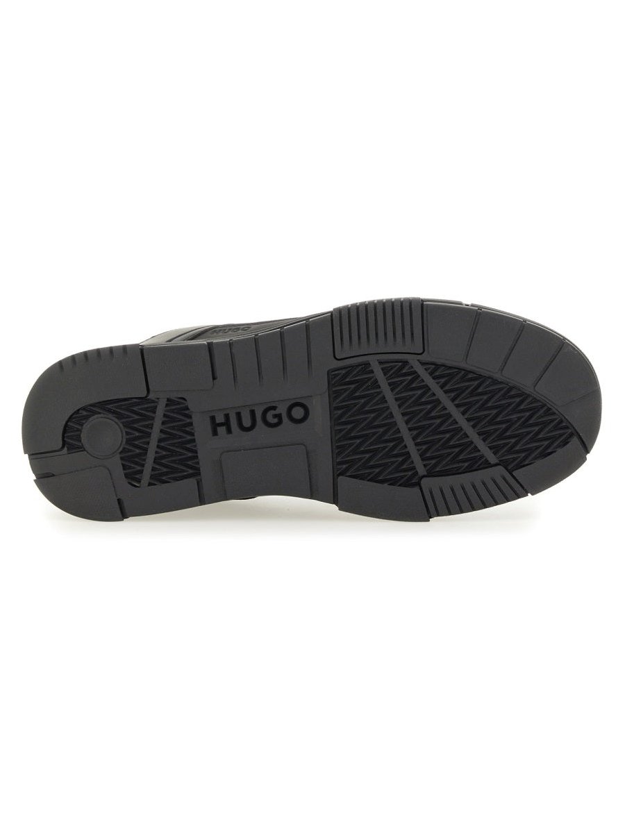 Hugo Mesh-Detailed Sneakers — Black, view 5