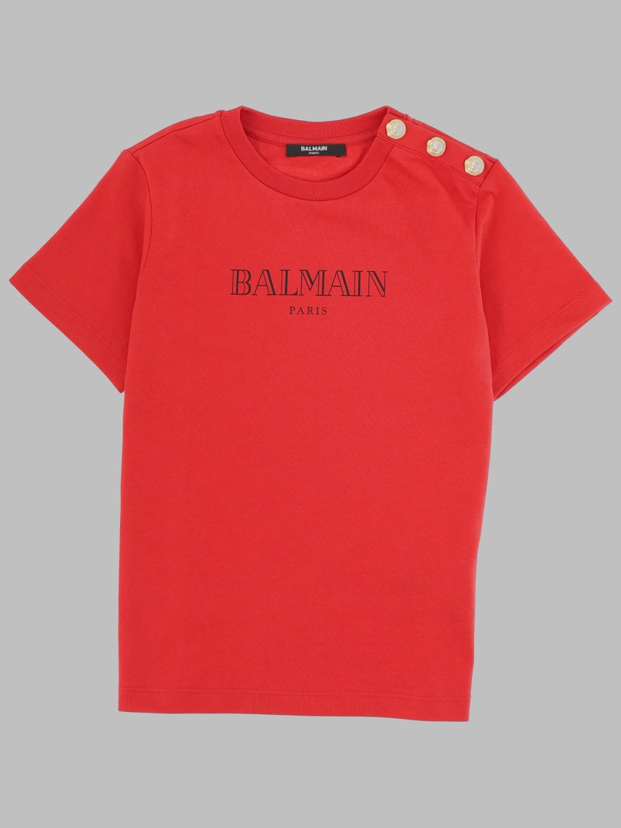 Balmain Pure Cotton T-Shirt — Red by Balmain