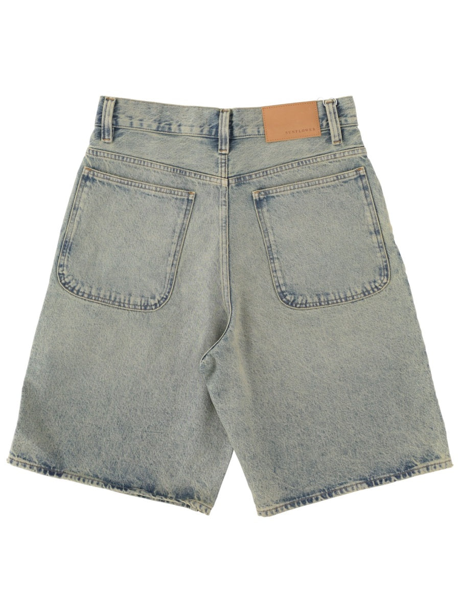 Sunflower Wide-Fit Cotton Denim Shorts — Denim, view 2