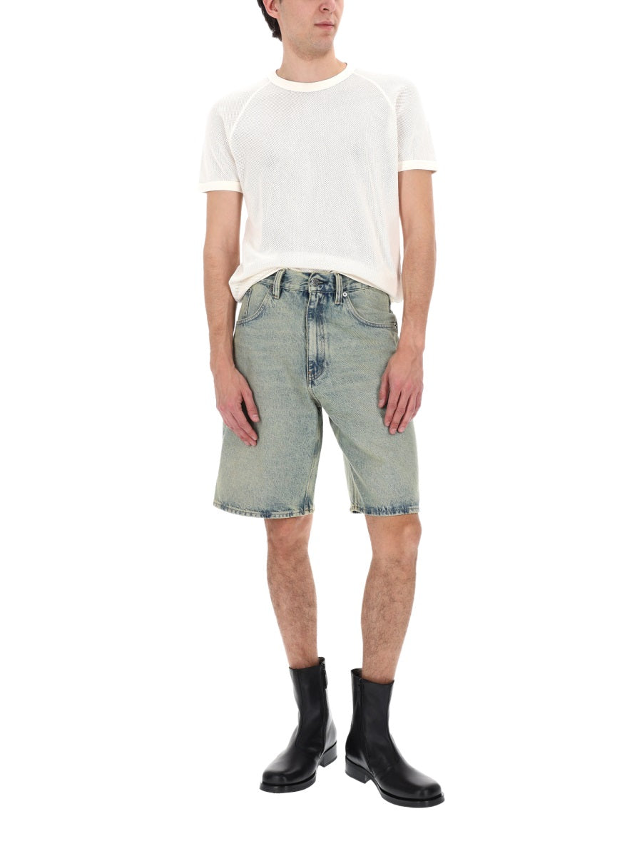 Sunflower Wide-Fit Cotton Denim Shorts — Denim, view 3