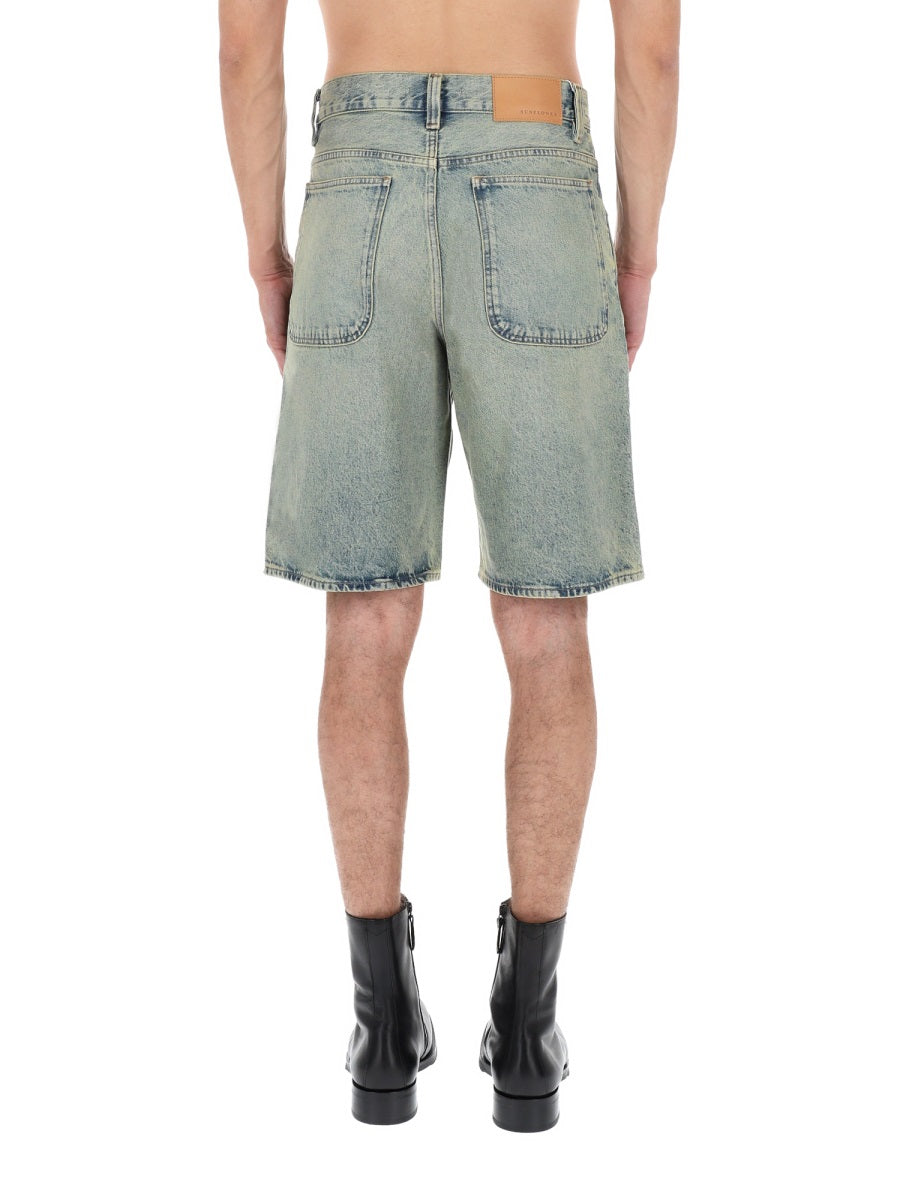 Sunflower Wide-Fit Cotton Denim Shorts — Denim, view 5