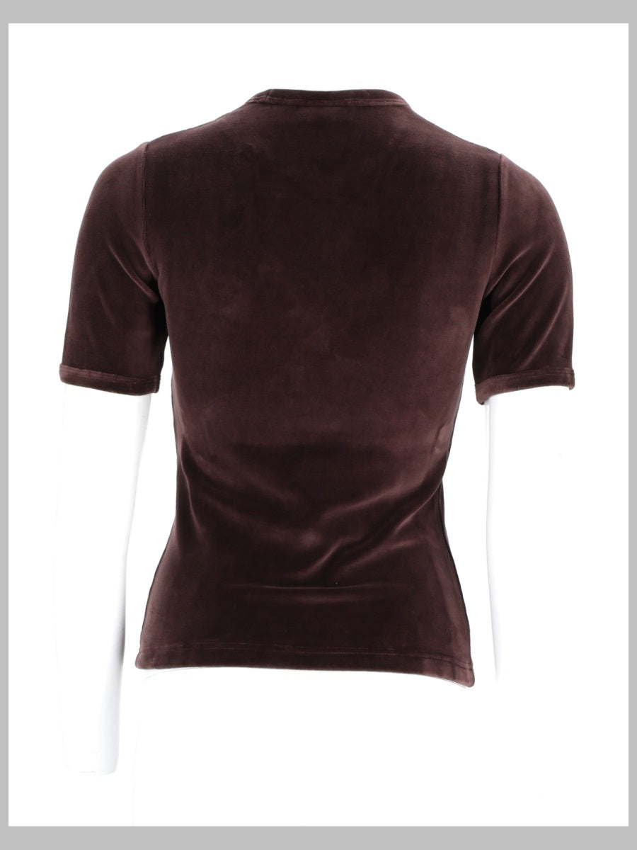 CourrèGes Cotton Jersey T-Shirt — Brown, view 2