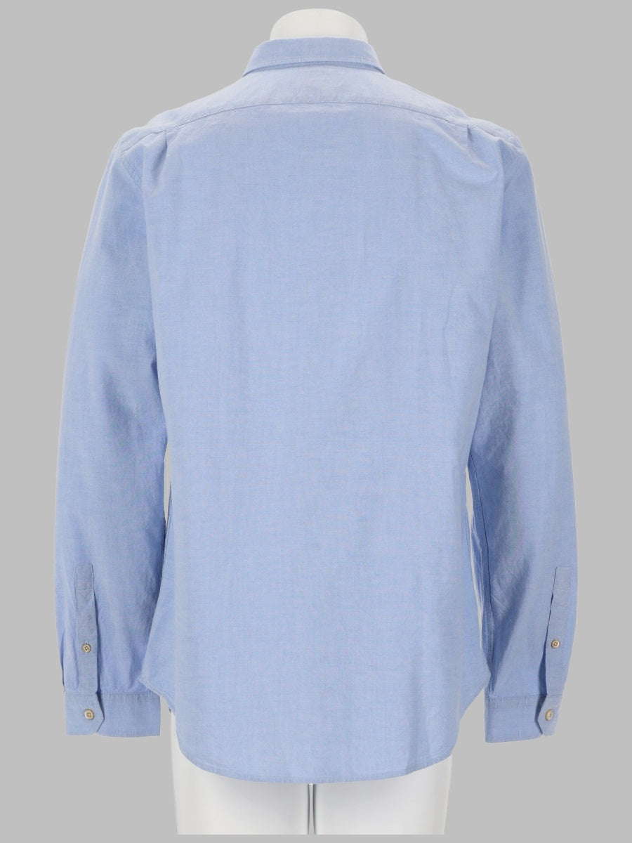 Ps Paul Smith Zebra-Patch Organic Cotton Shirt — Blue, view 2