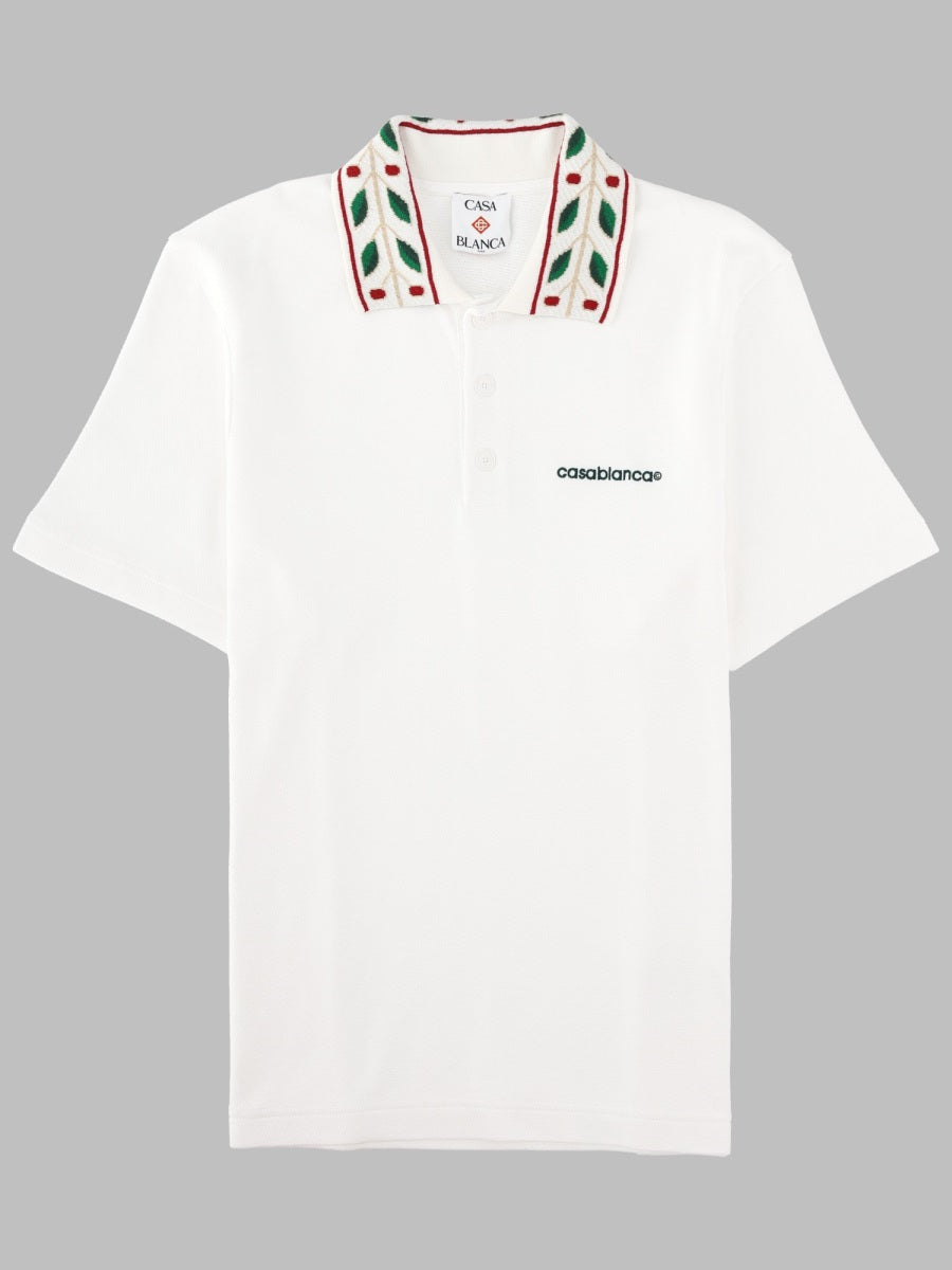 Casablanca Laurel Polo Shirt — White by Casablanca