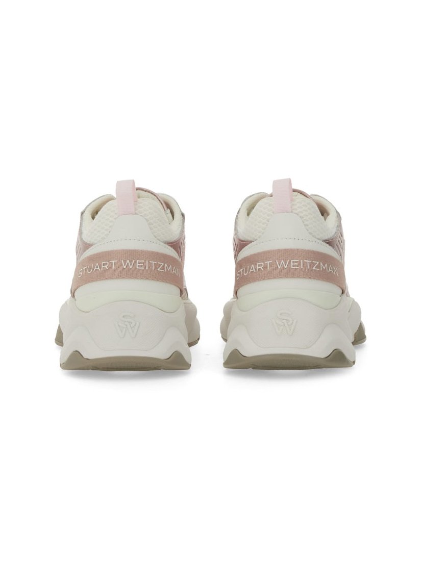 Stuart Weitzman Polyester & Calf Leather Sneaker — Pink, view 2
