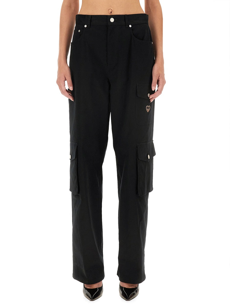 Moschino Cotton-Blend Cargo Pants — Black, view 2
