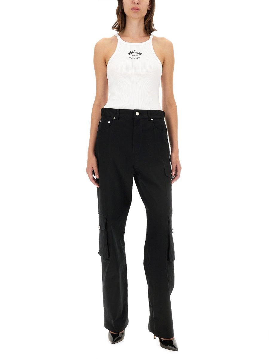 Moschino Cotton-Blend Cargo Pants — Black, view 3