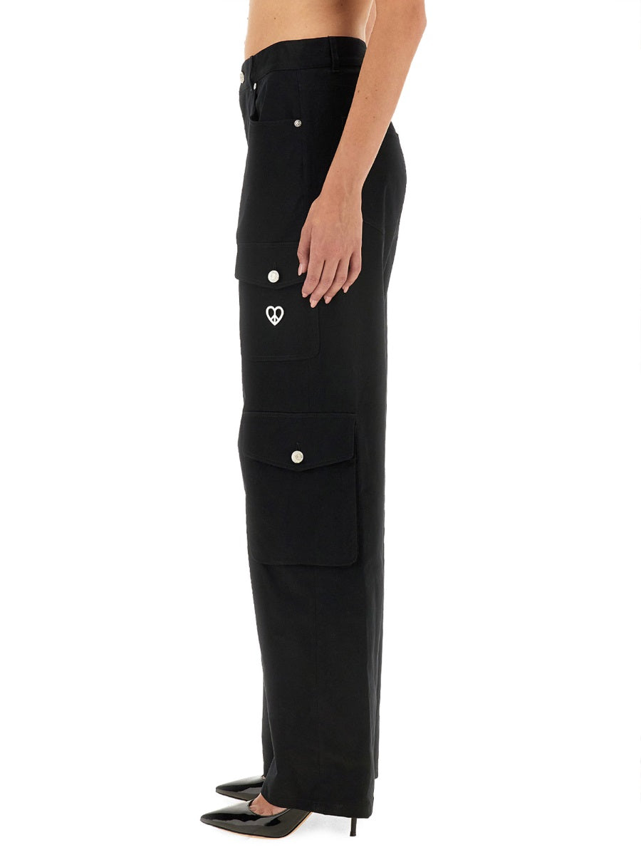 Moschino Cotton-Blend Cargo Pants — Black, view 4