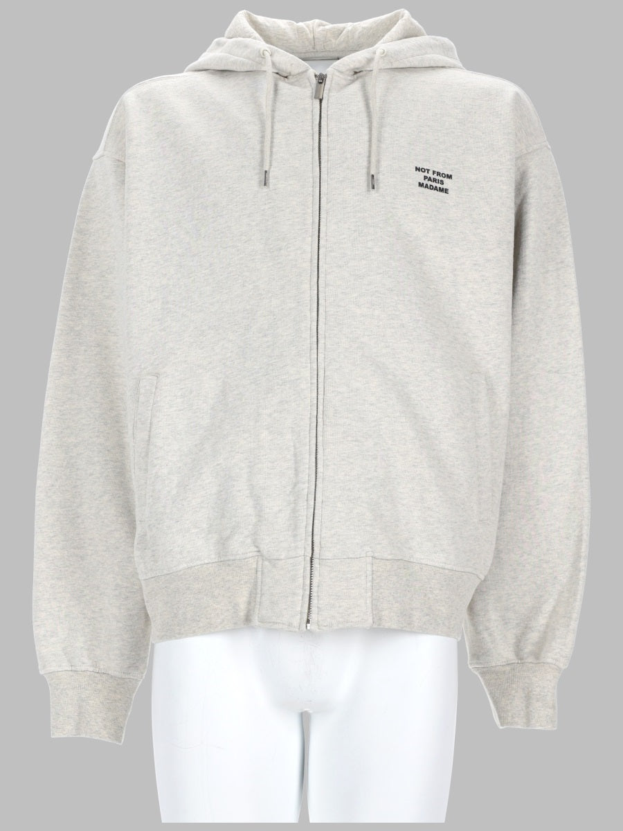 DrôLe De Monsieur Zip-Up Cotton Sweatshirt — Gray by Drole De Monsieur