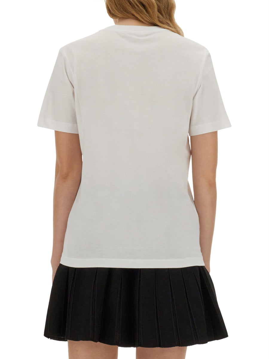 Marni Logo Cotton Knit T-Shirt — White by Marni