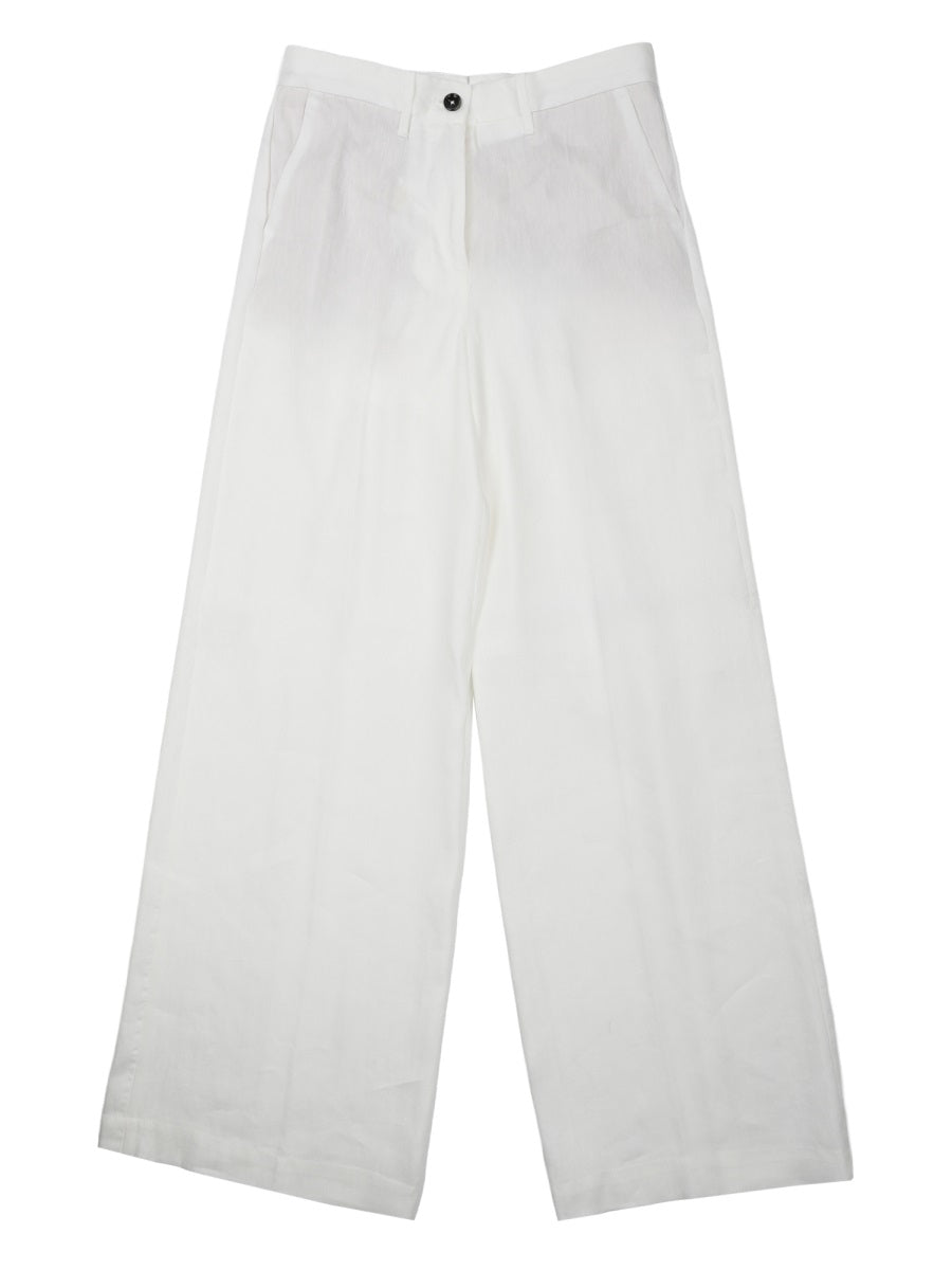 Nine In The Morning Karen Trousers — White by Nine In The Morning