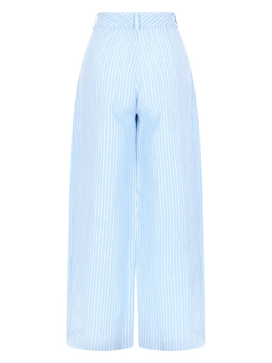 120% Lino Linen Trousers — Blue, view 2