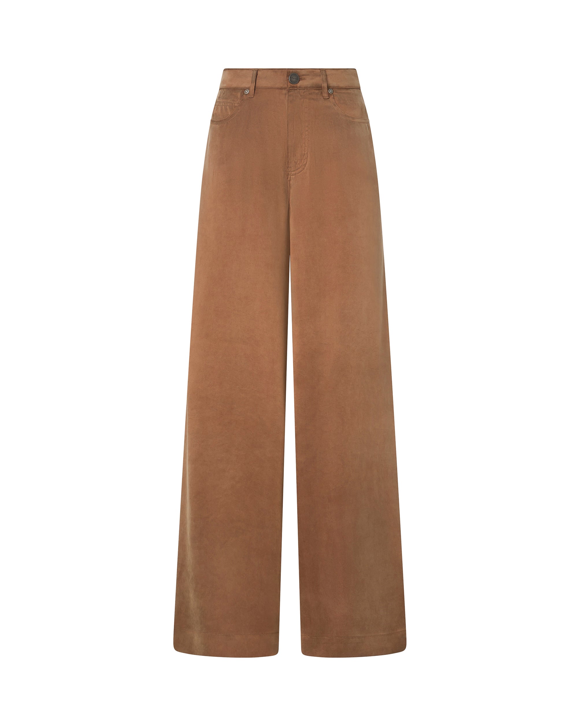Pinko Cupro-Viscose Palazzo Trousers — Brown by Pinko
