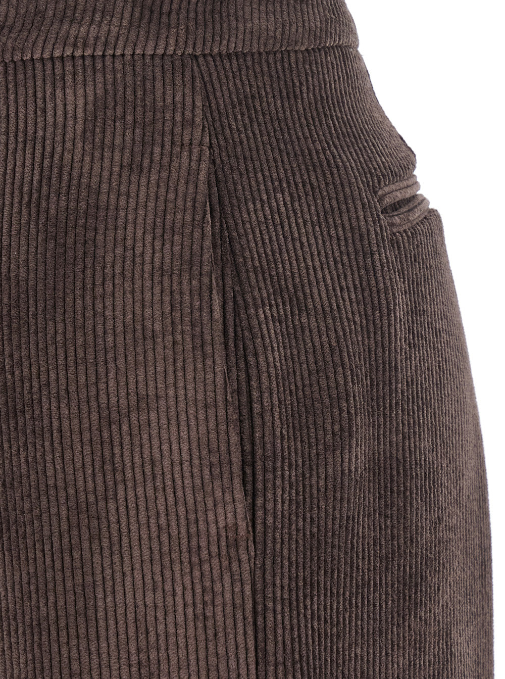 Leplain Ribbed Velvet Trousers — Brown, view 3