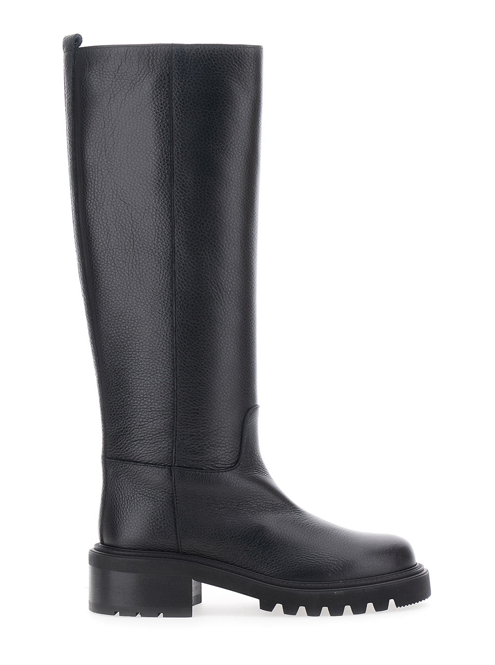 Via Roma 15 Grained Leather Boots — Black by Via Roma 15