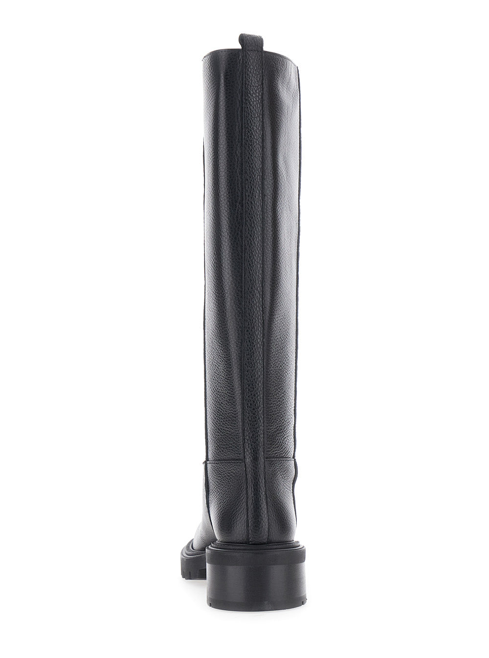 Via Roma 15 Grained Leather Boots — Black, view 4