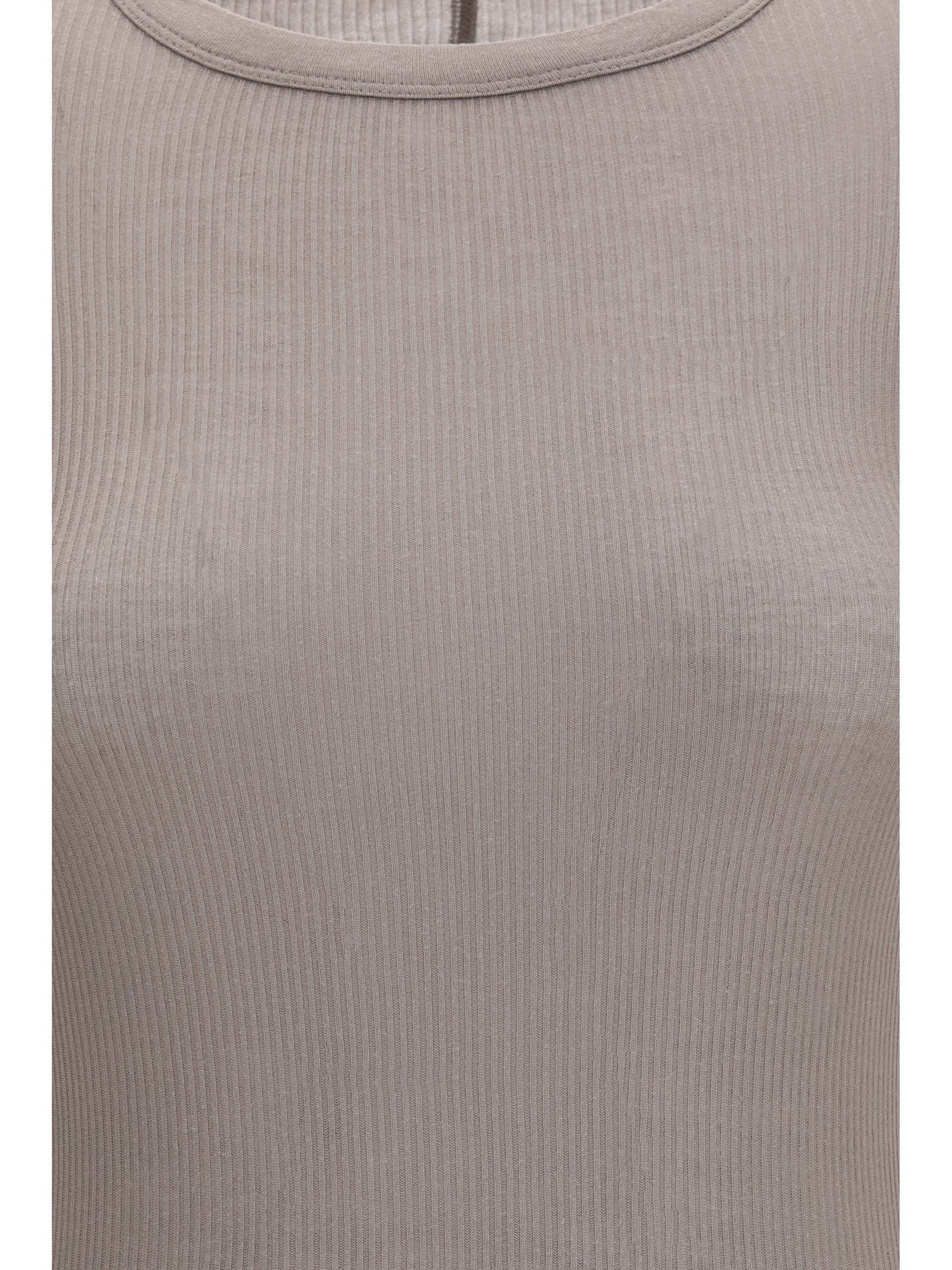 Rick Owens Ribbed Viscose Long-Sleeve Top — Gray by Rick Owens