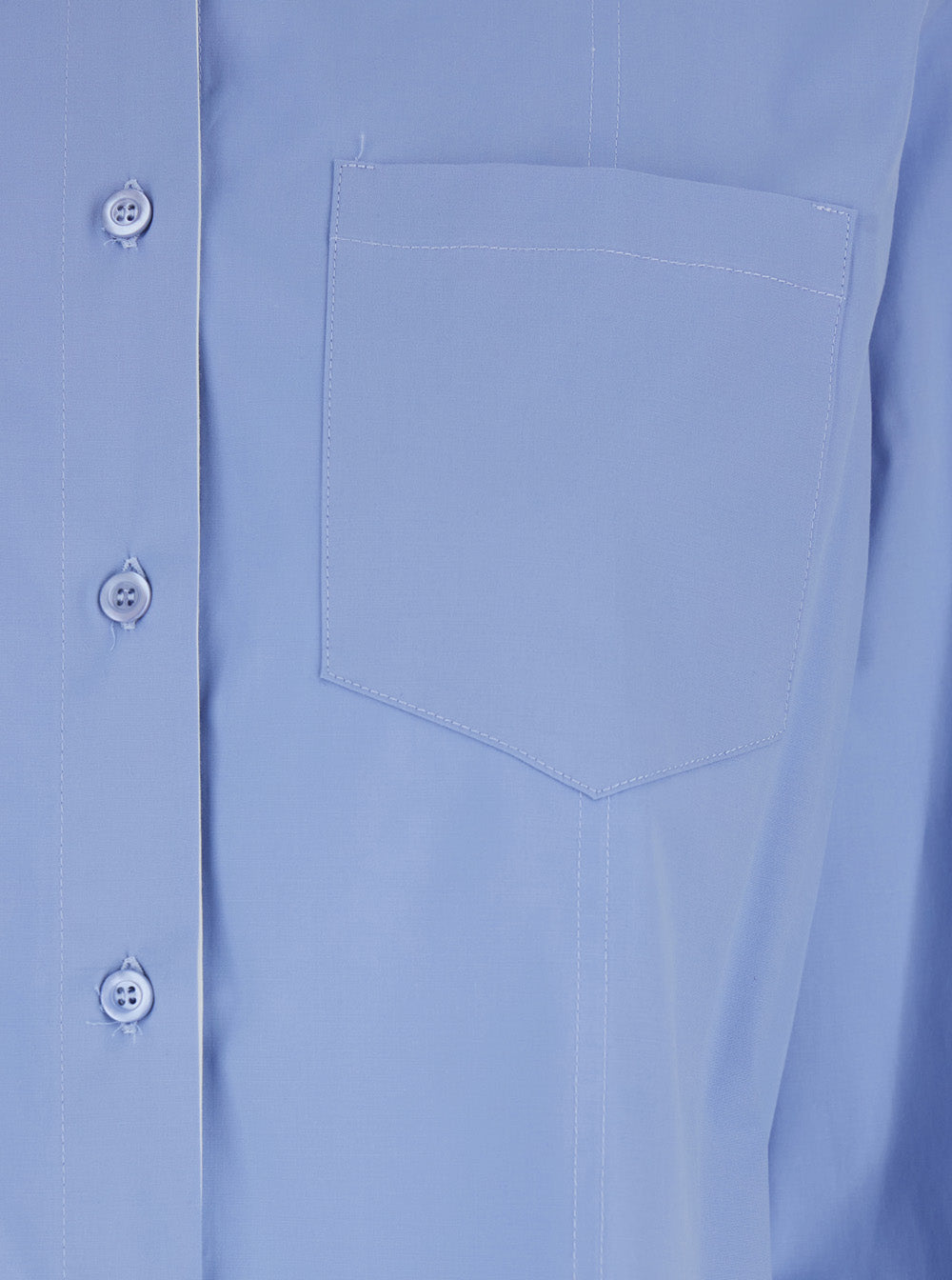 Semicouture Classic Collar Stretch Cotton Shirt — Blue, view 3