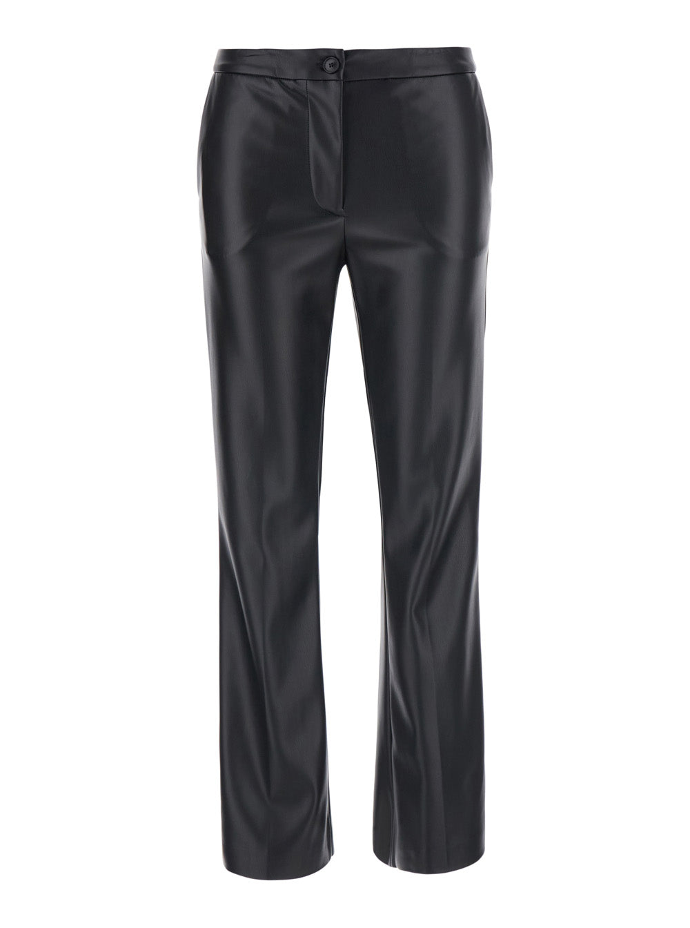 Jucca High-Waist Ecoleather Trousers — Black by Jucca