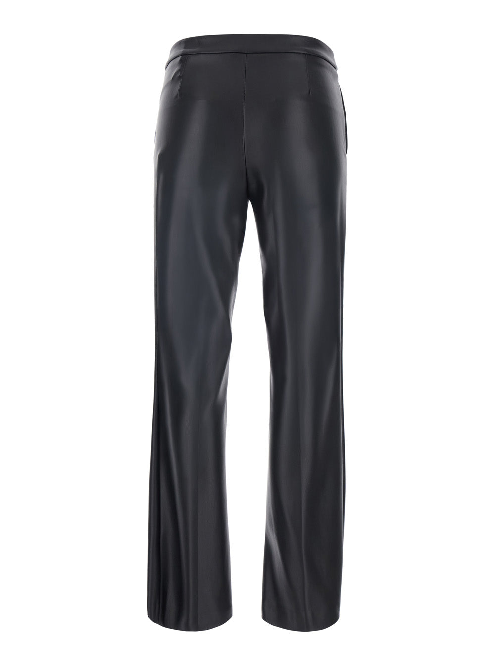 Jucca High-Waist Ecoleather Trousers — Black, view 2