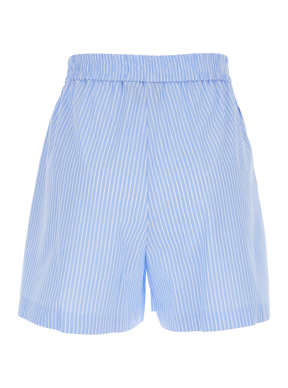 Leplain Striped Cotton Blend Shorts — Blue, view 2