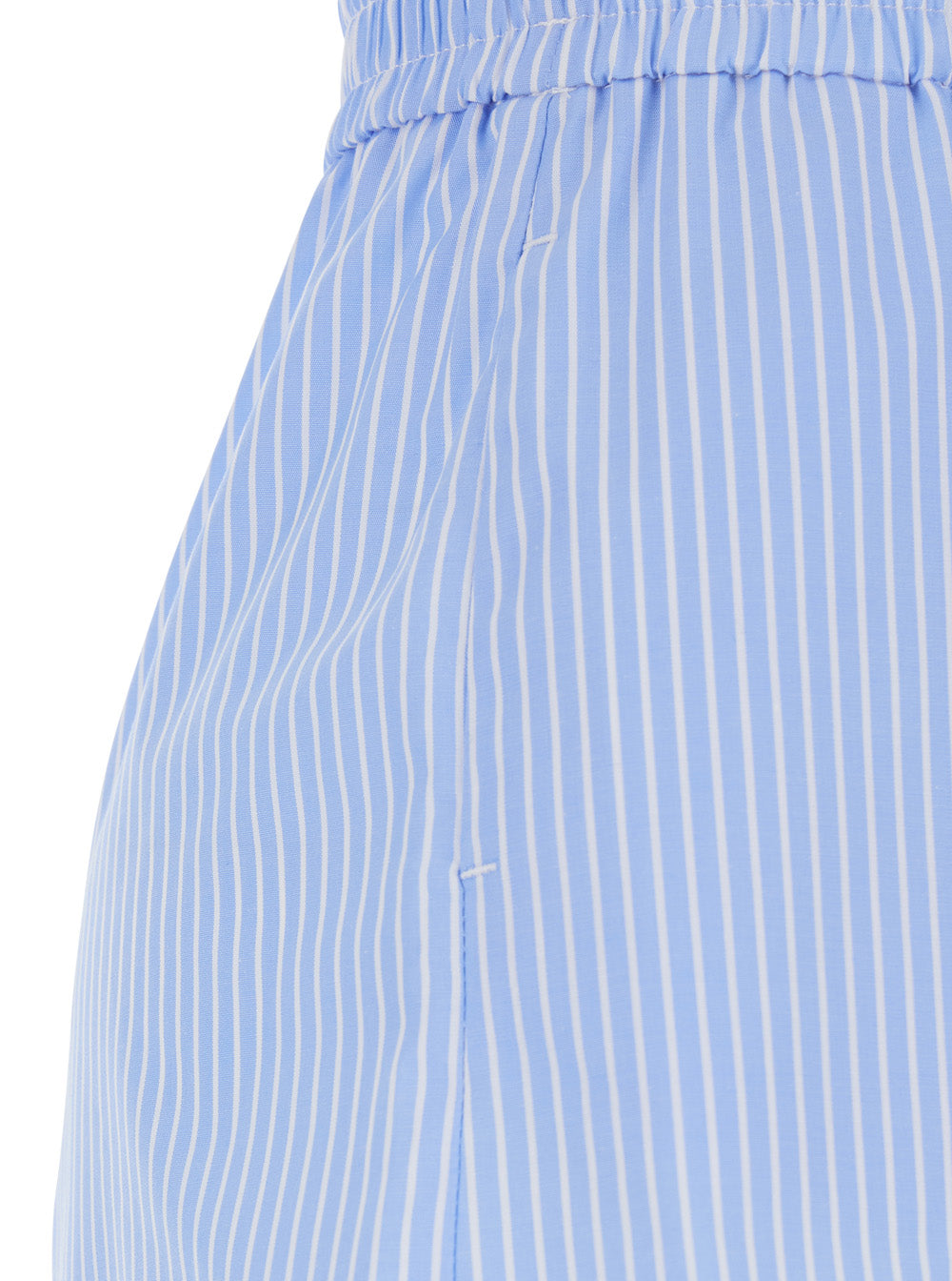 Leplain Striped Cotton Blend Shorts — Blue, view 3