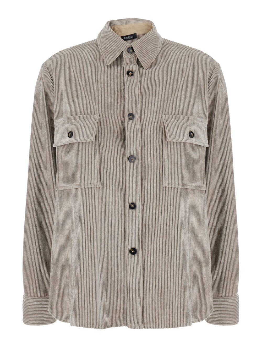 Leplain Ribbed Corduroy Shirt — Brown by Leplain