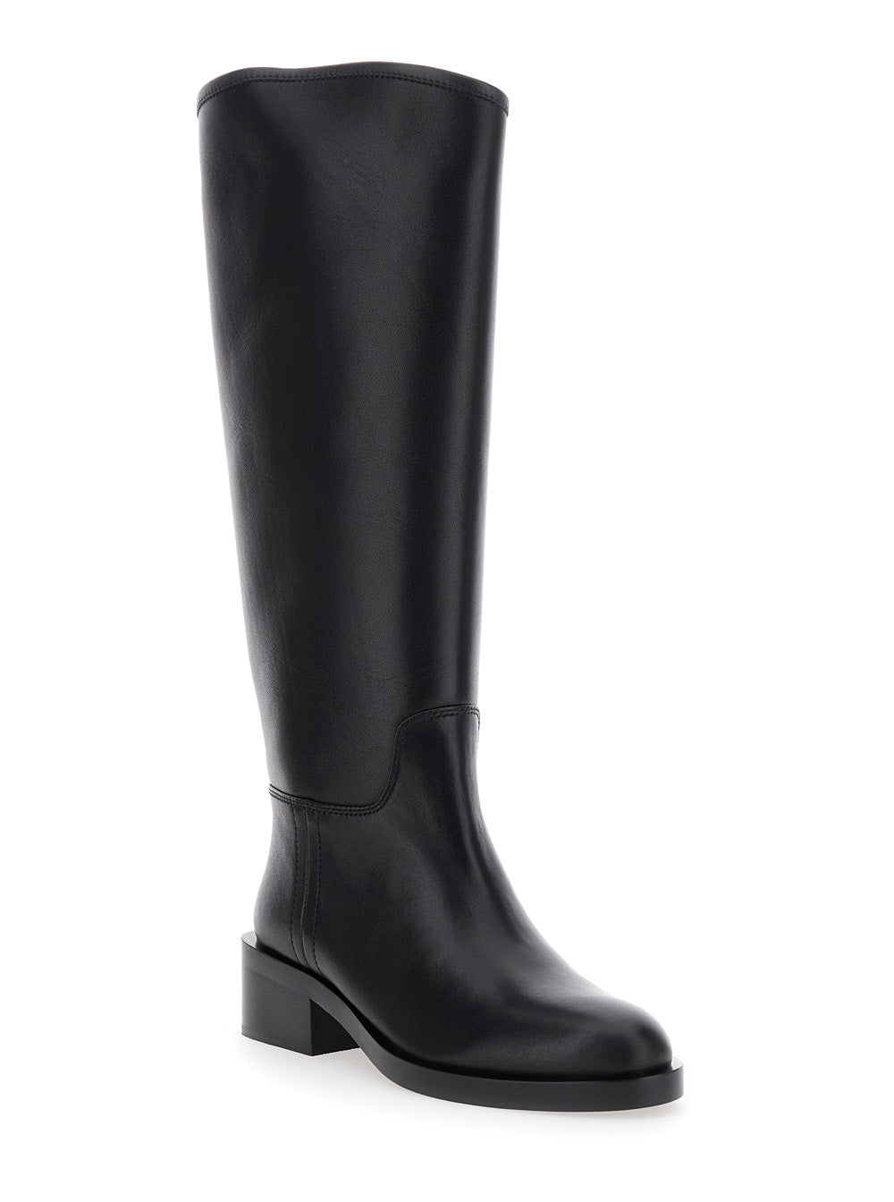 Jeffrey Campbell Cow Leather Knee-High Boots — Black, view 2