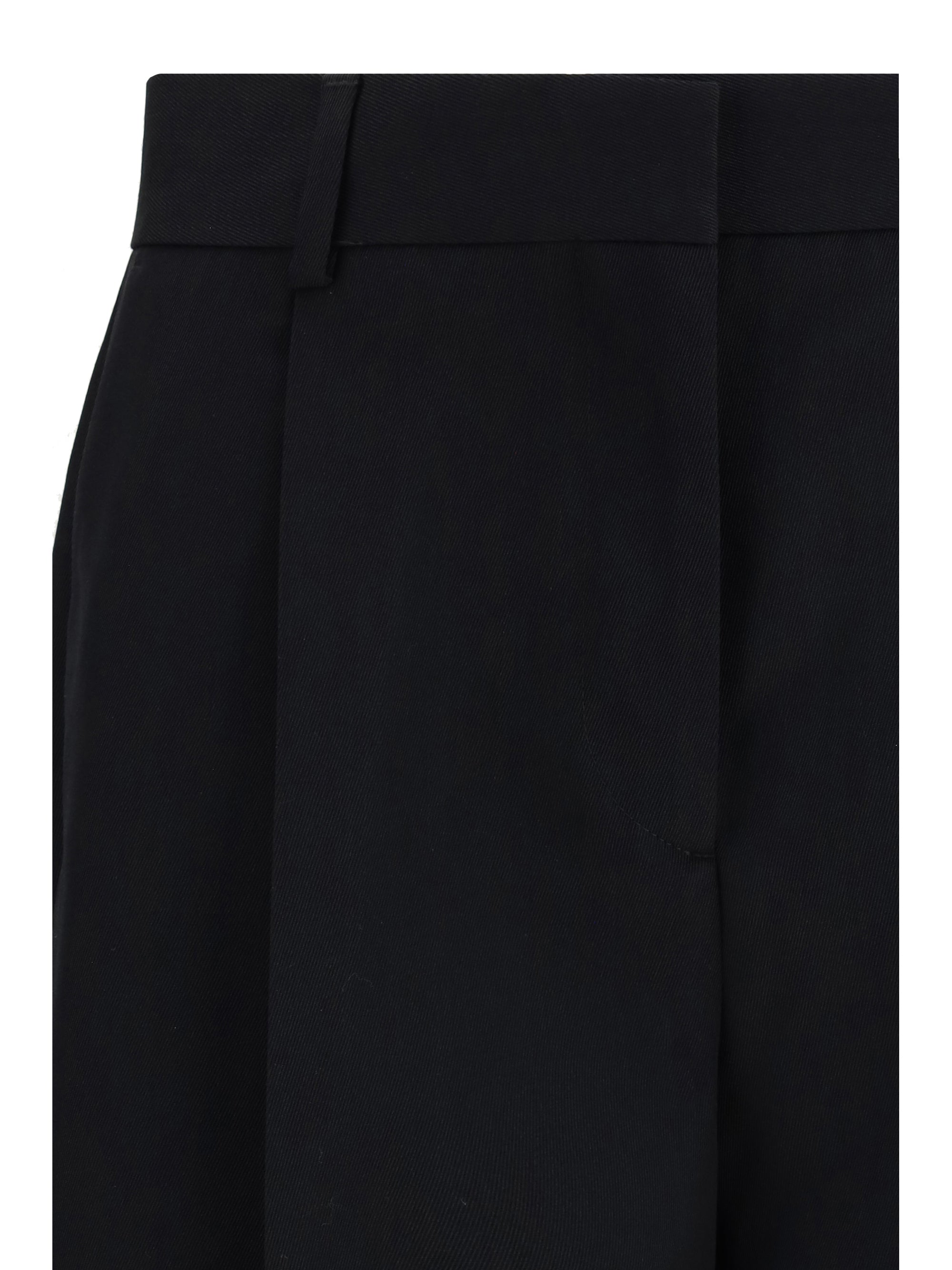 Toteme Tailored Wool-Blend Trousers — Black, view 3