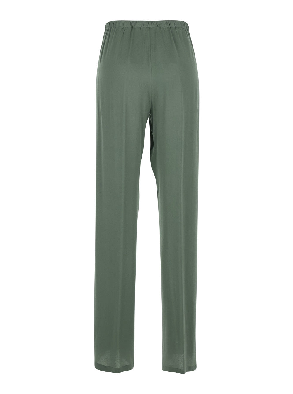 Semicouture Silk-Blend Acetate Trousers — Green, view 2