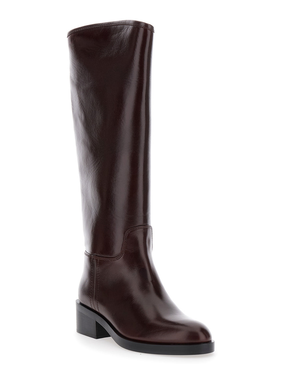 Jeffrey Campbell Knee-High Slip-On Boots — Brown, view 2