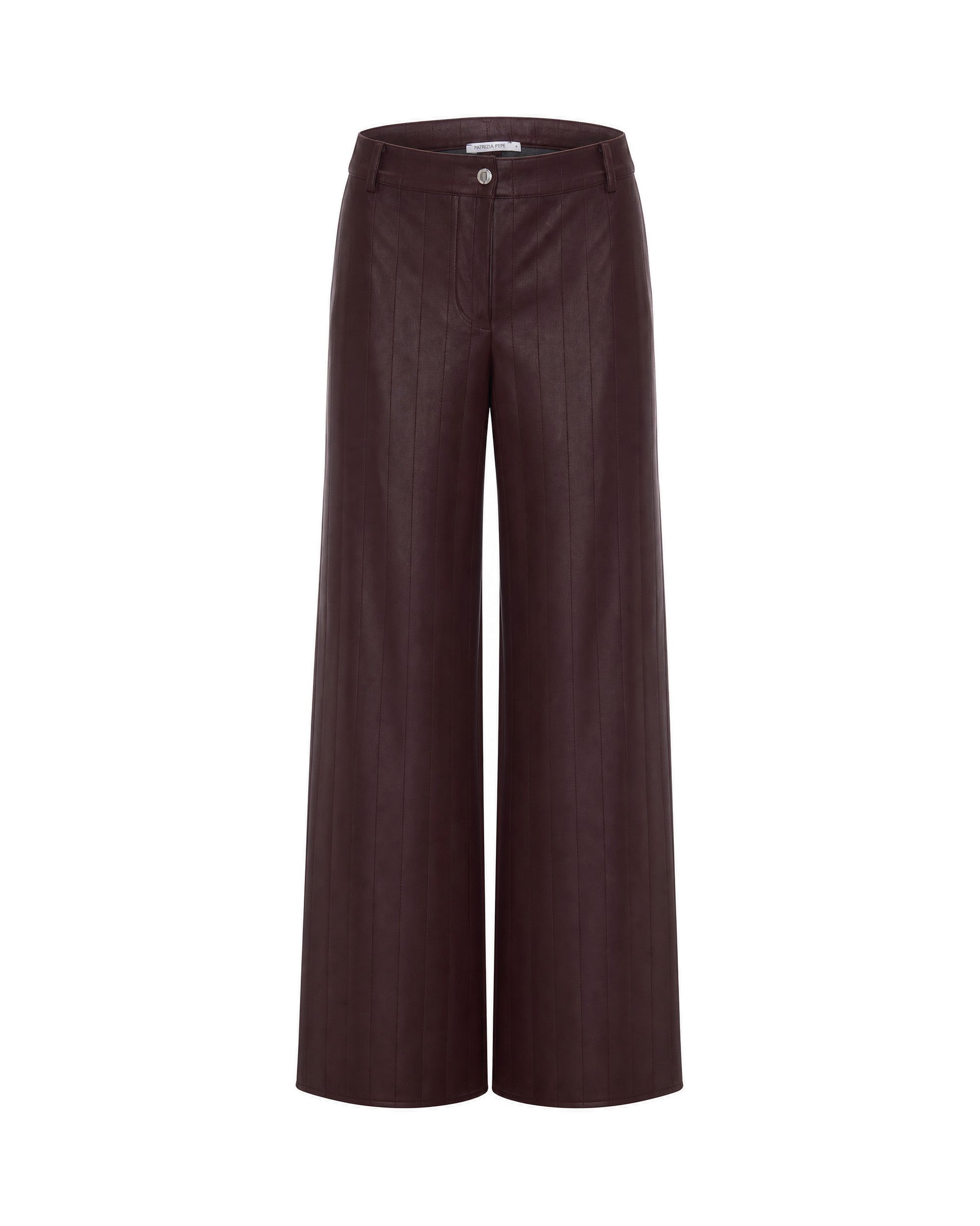 Patrizia Pepe Faux-Leather Wide-Leg Trousers — Brown by Patrizia Pepe