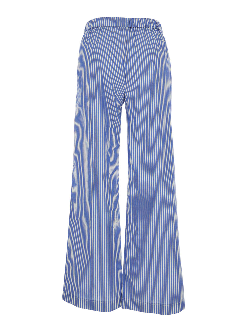 Leplain Striped Cotton-Blend Trousers — Blue, view 2
