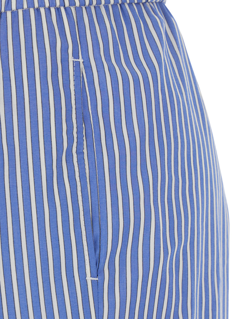 Leplain Striped Cotton-Blend Trousers — Blue, view 3