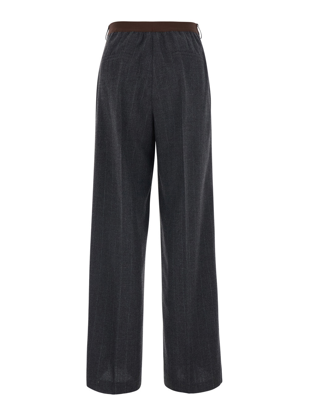 Jucca Striped Wool-Blend Trousers — Gray, view 2