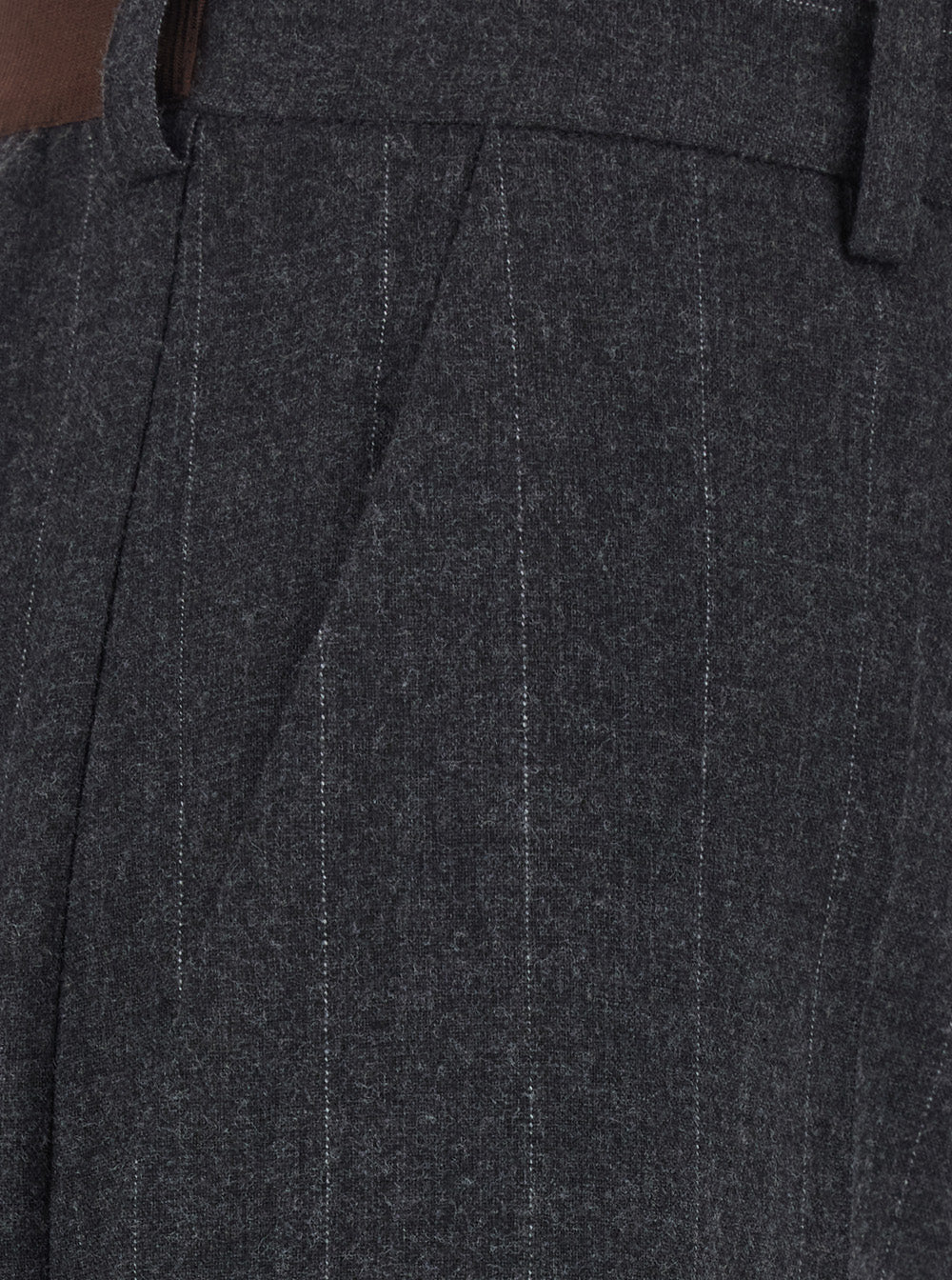 Jucca Striped Wool-Blend Trousers — Gray, view 3