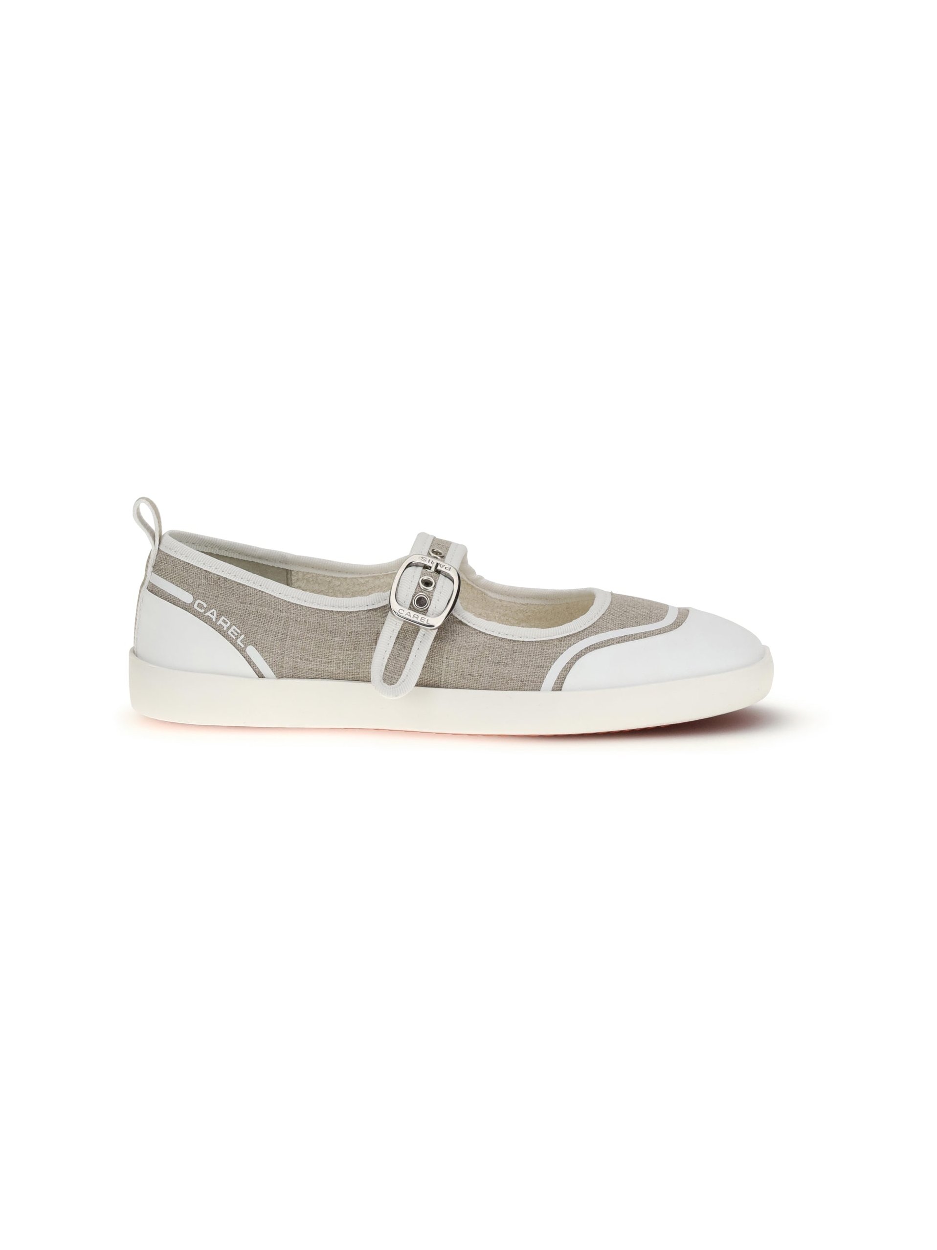 Carel Paris Cotton Canvas Flat — Beige, view 2