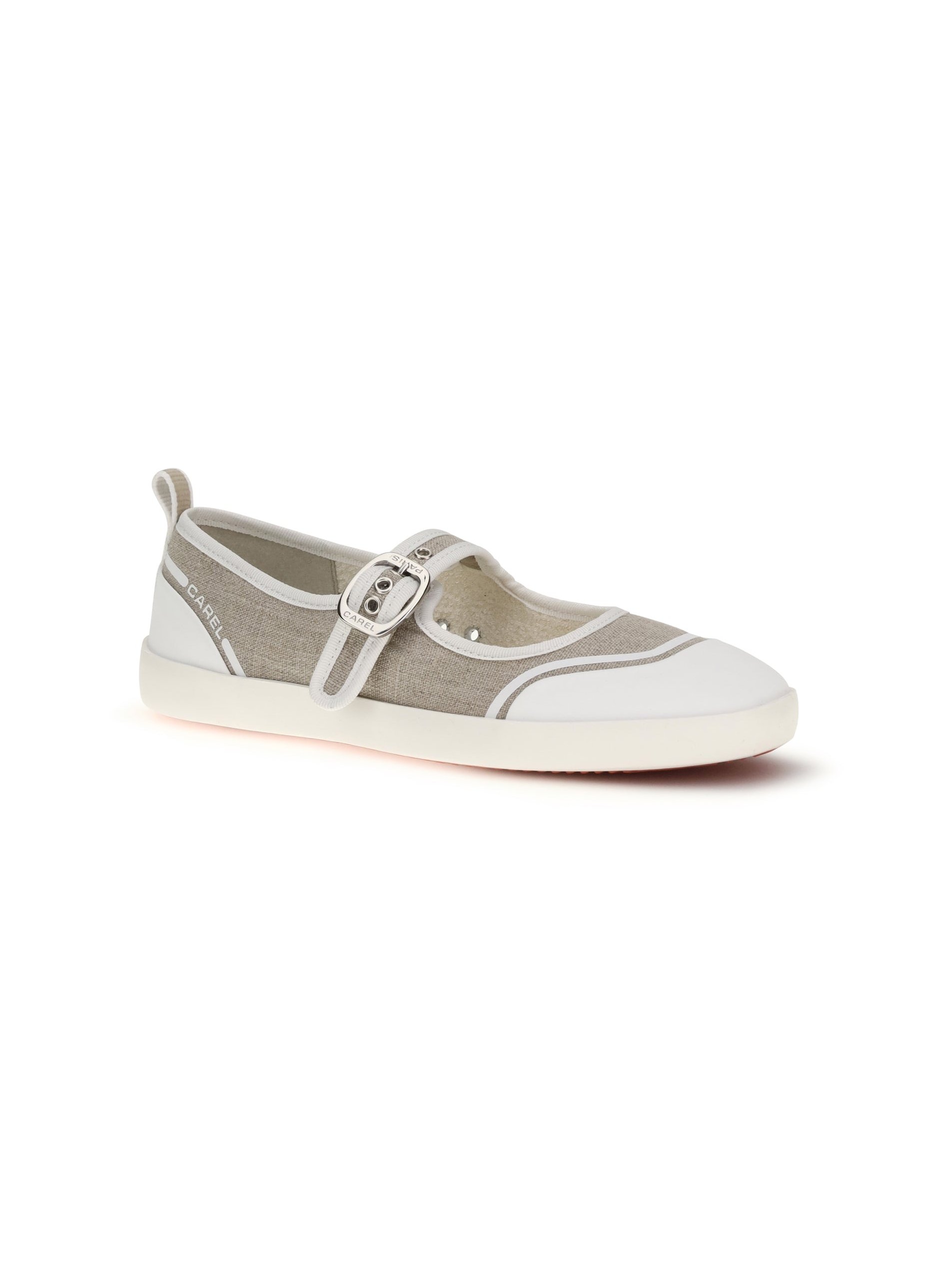 Carel Paris Cotton Canvas Flat — Beige, view 3