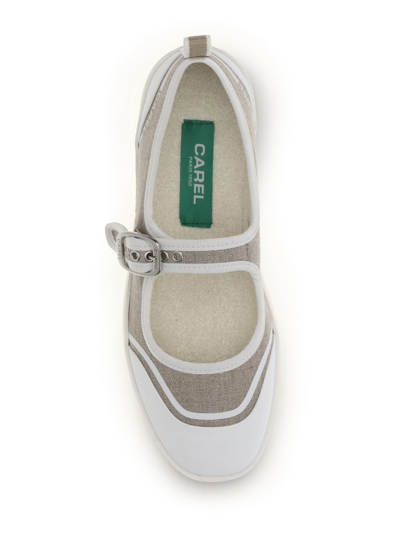 Carel Paris Cotton Canvas Flat — Beige, view 4