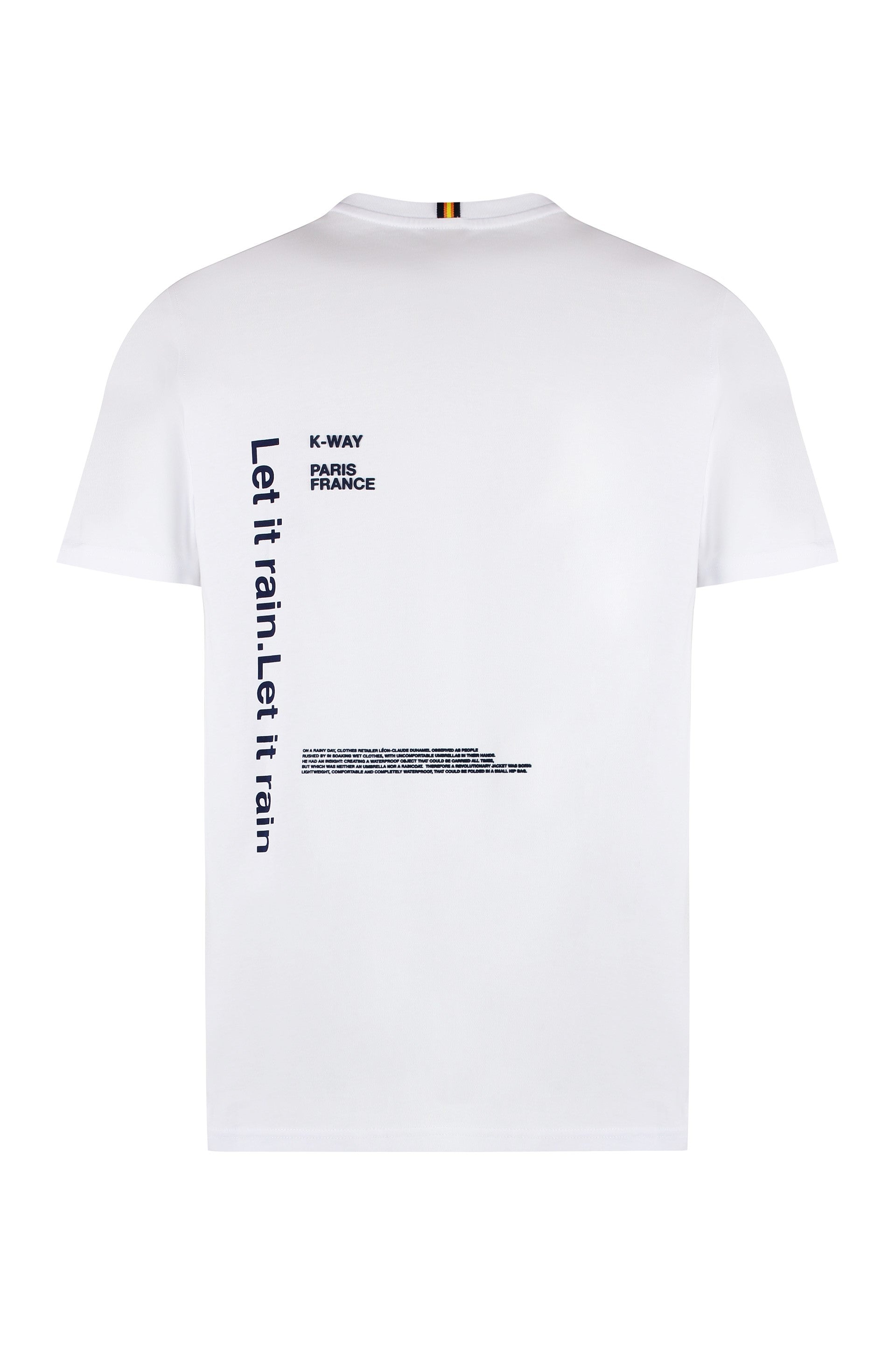 K-Way Cotton Crew-Neck T-Shirt — White, view 2