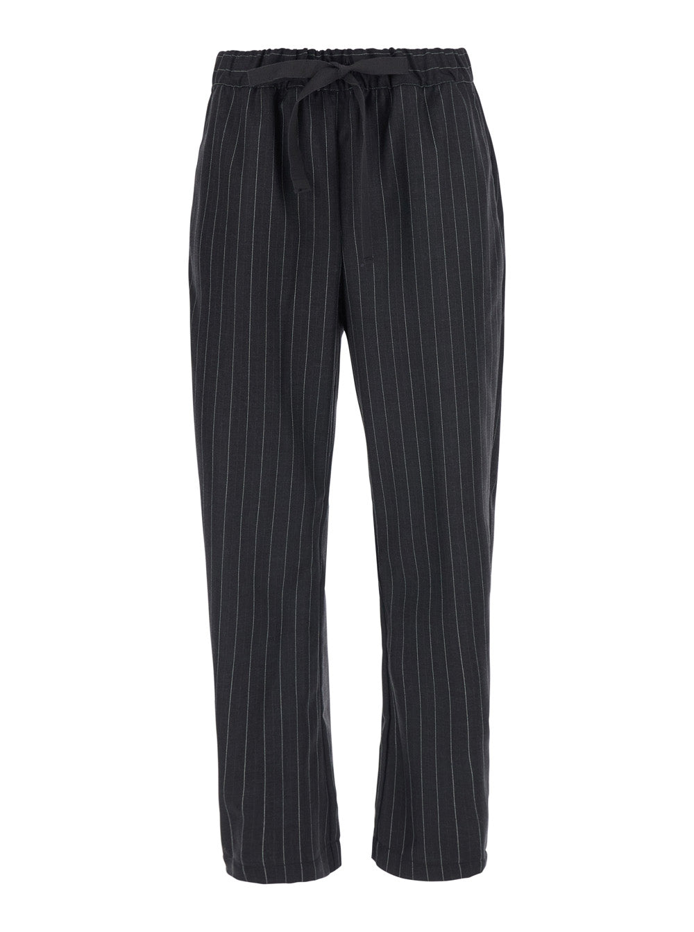 Semicouture Wool-Blend Striped Trousers — Gray by Semicouture