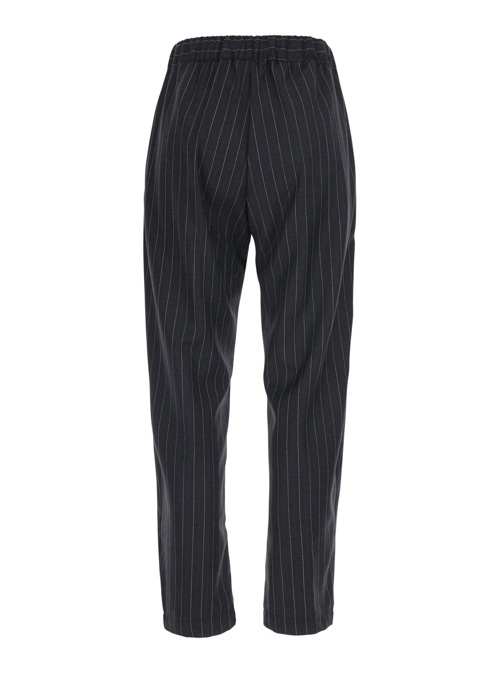 Semicouture Wool-Blend Striped Trousers — Gray, view 2
